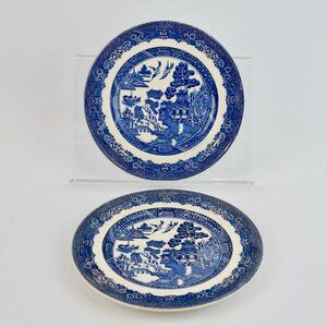 Johnson Bros England Blue Willow Bread Plates Lot of 2 6.25"